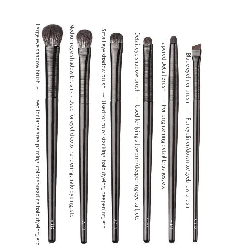 LuxuryGlow 6PCS Natural Eye Makeup Brush Set – Eyeshadow, Eyebrow & Eyeliner Tools