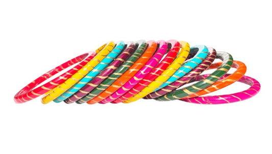 LuxuryGlow Lac Bangles Handmade Rang Birangi Lac Ki Chudiyan – Multicolor Lakh Bangles by LuxuryGlow.