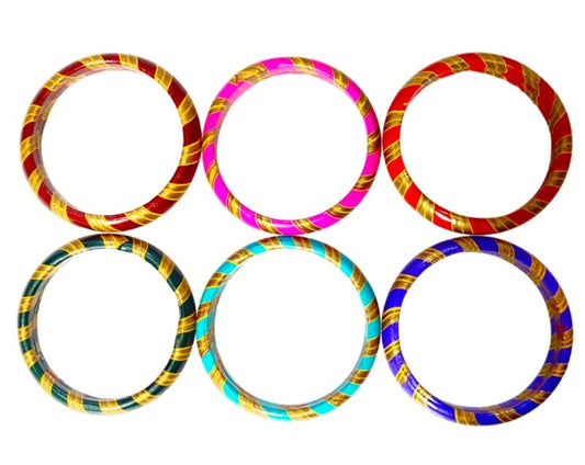 LuxuryGlow Lac Bangles Handmade Multicolor Combo – Leheriya Design |