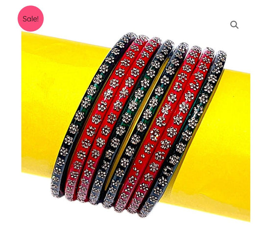 LuxuryGlow Lac Bangles Shahi Rasam-e-Ishq Bridal Lac Bangles – Red & Emerald Green Handcrafted Stonework |