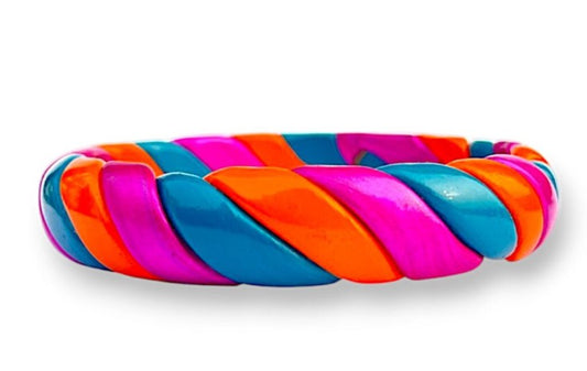 LuxuryGlow Lac Bangle Twist N Pop – Handcrafted Multicolor Twisted Rope Design |