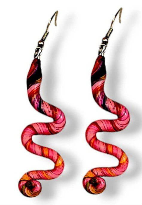LuxuryGlow Lac Jewelry Handmade Lac Earrings – Snake Design Collection by | Traditional Craft with Modern Elegance