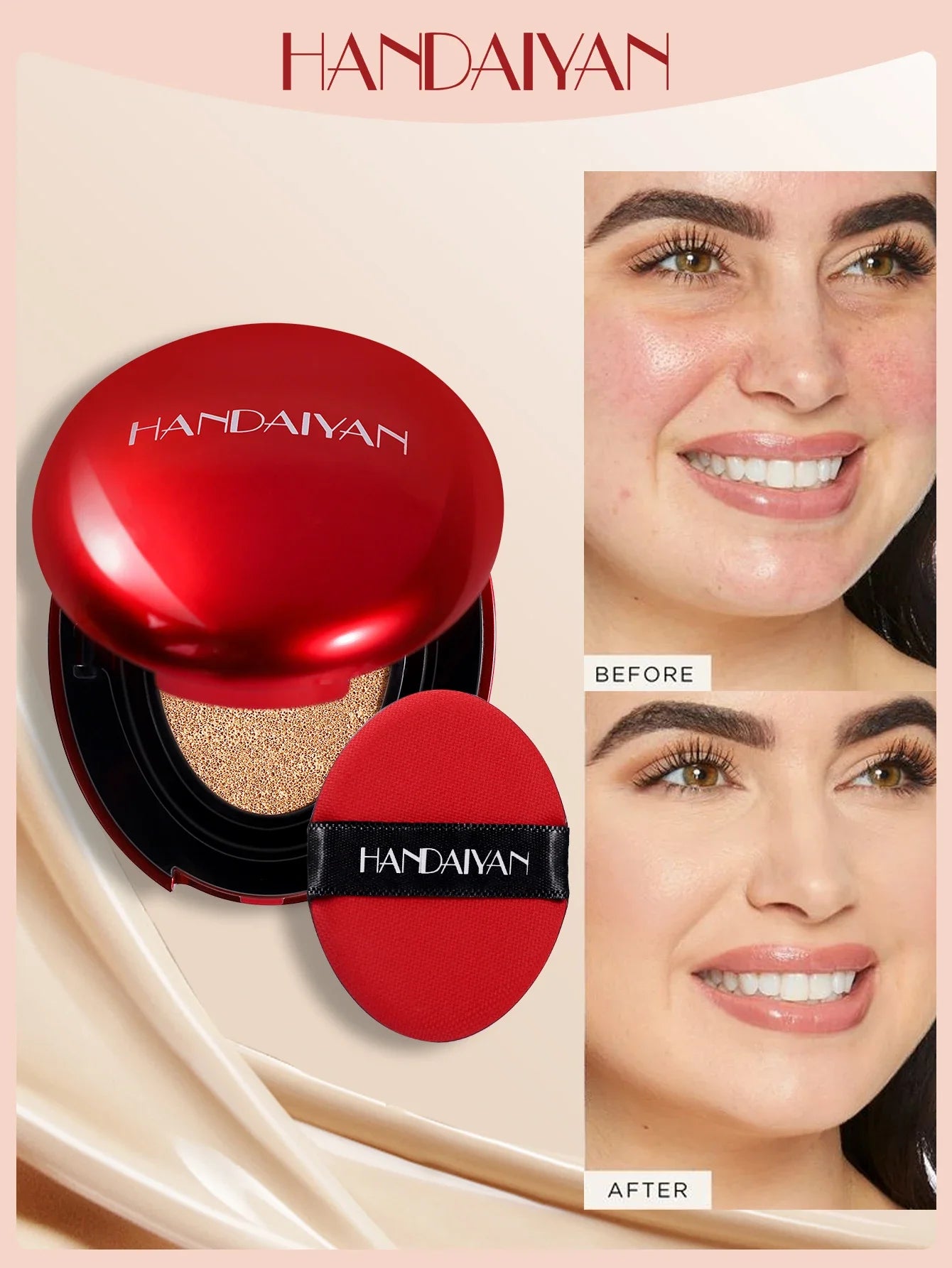 HANDAIYAN 5-Color Concealer Cushion – Moisturizing & Long-Lasting Face Makeup