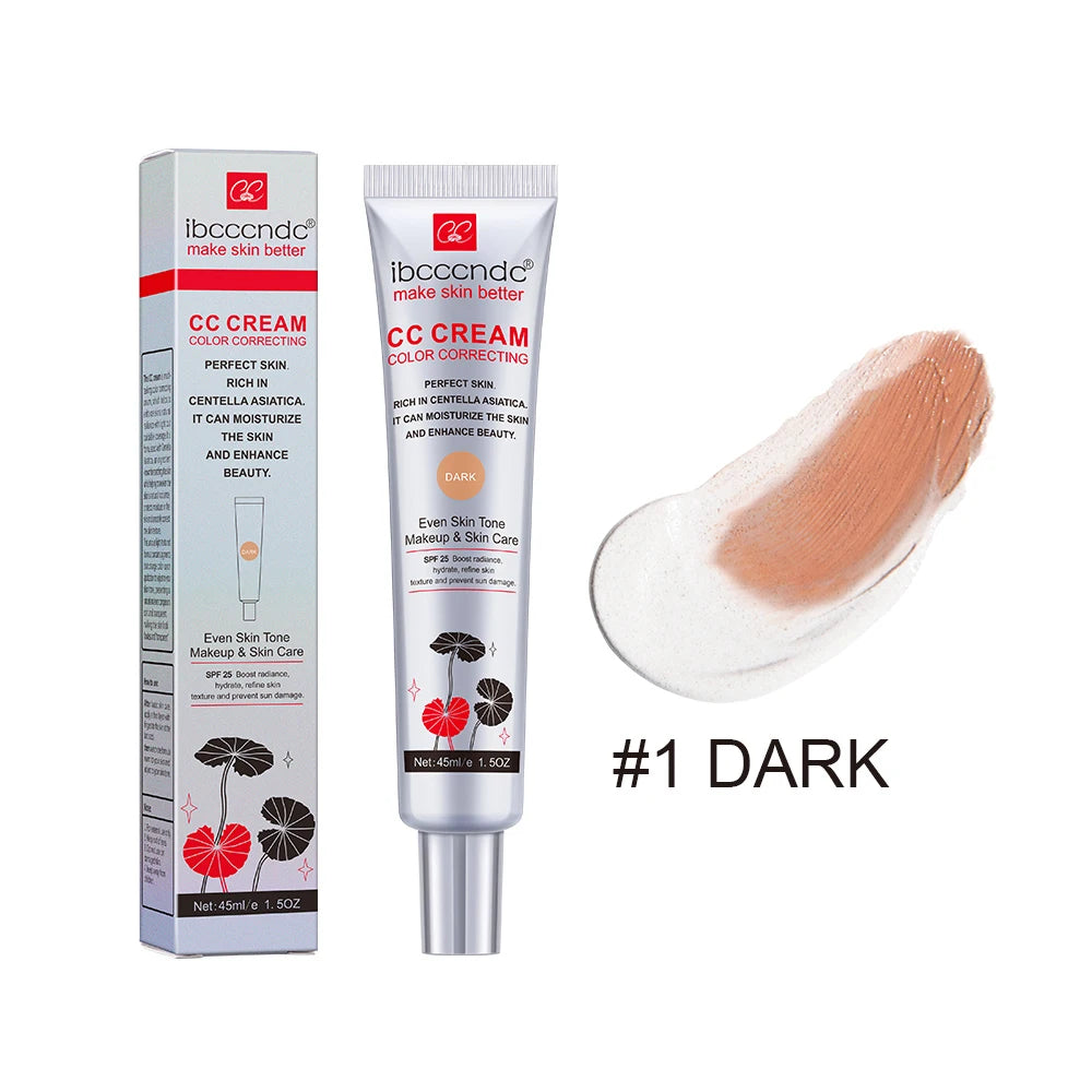 Crema CC correctora de color ibcccndc – Base de maquillaje reparadora y blanqueadora Centella de 45 ml