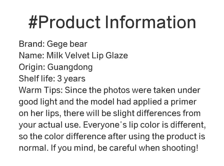 Crema de terciopelo 4 en 1 Gege Bear: lápiz labial, rubor, sombra de ojos y contorno
