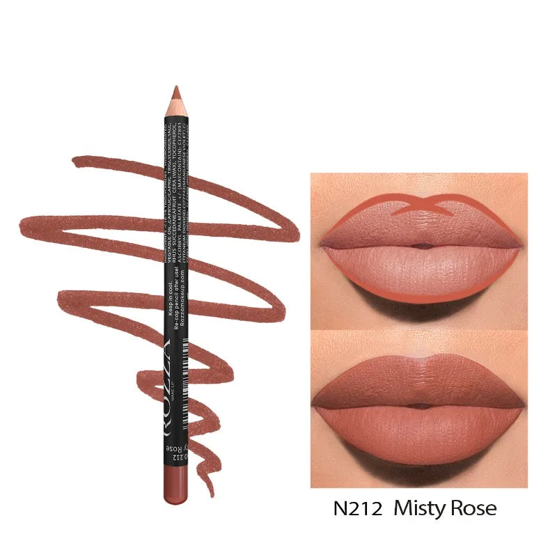 Delineador de labios mate LuxuryGlow de 14 colores: lápices de alta pigmentación, resistentes al agua y de larga duración.