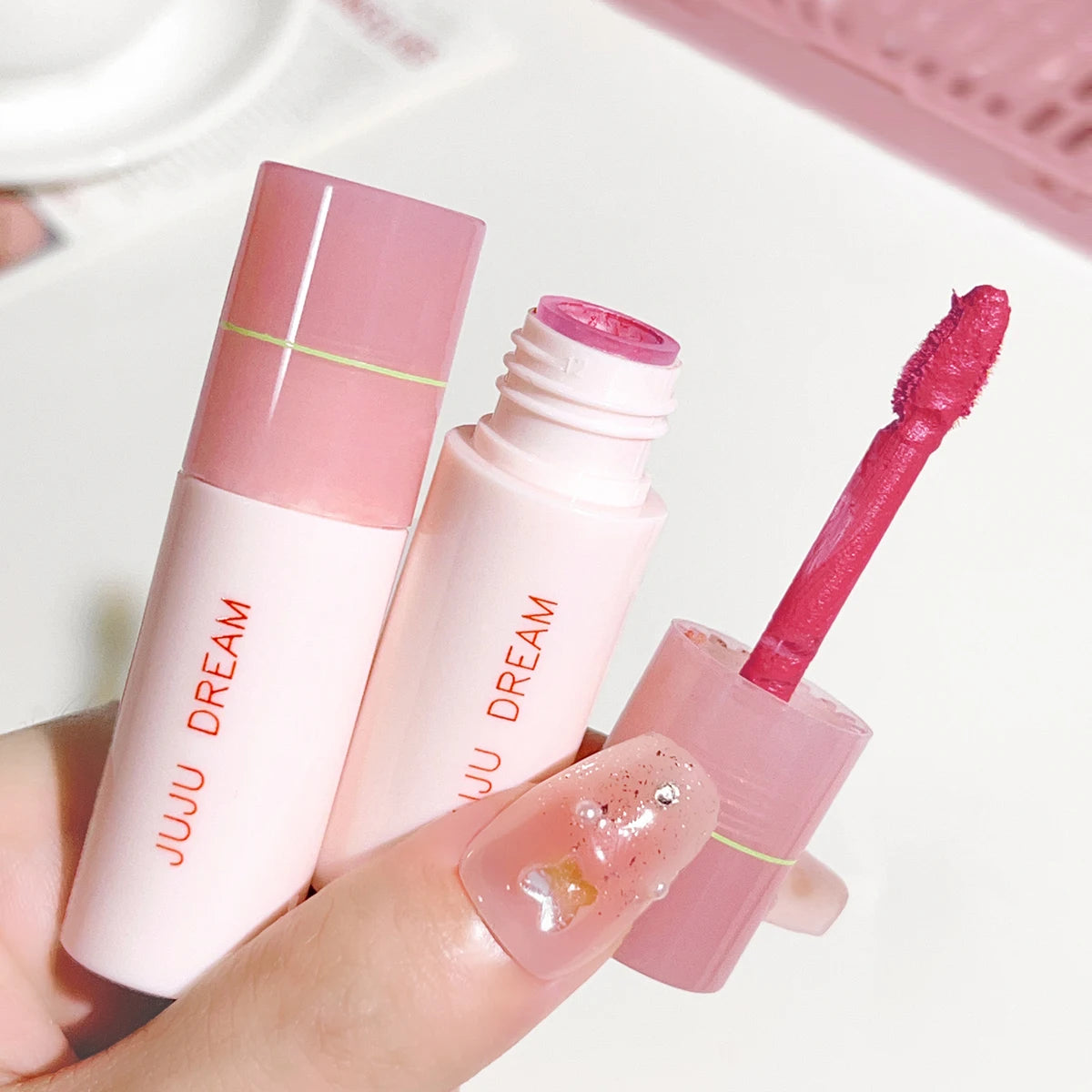 JUJU DREAM 6-Color Matte Lip Glaze Set – Long-Lasting, Velvet Non-Stick, Nude Finish