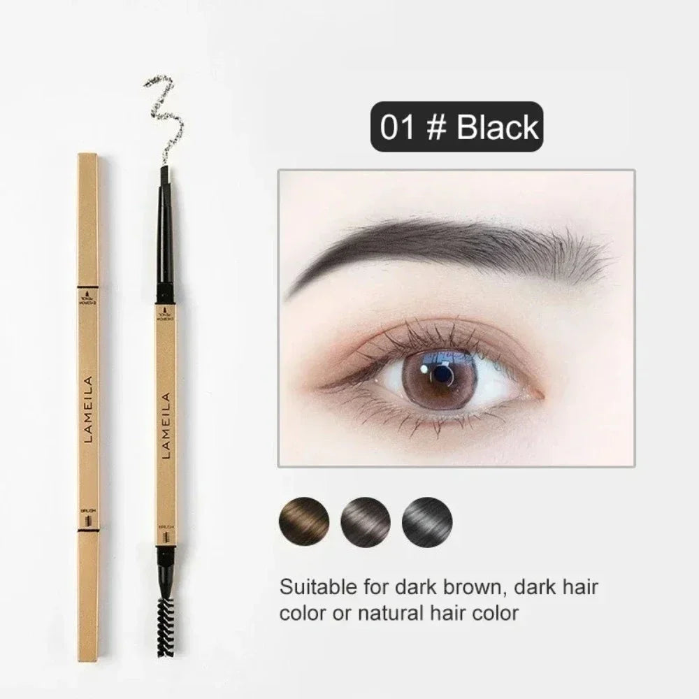 LuxuryGlow 5-Color Double Head Waterproof Eyebrow Pencil with Brush | Long-Lasting & Sweatproof