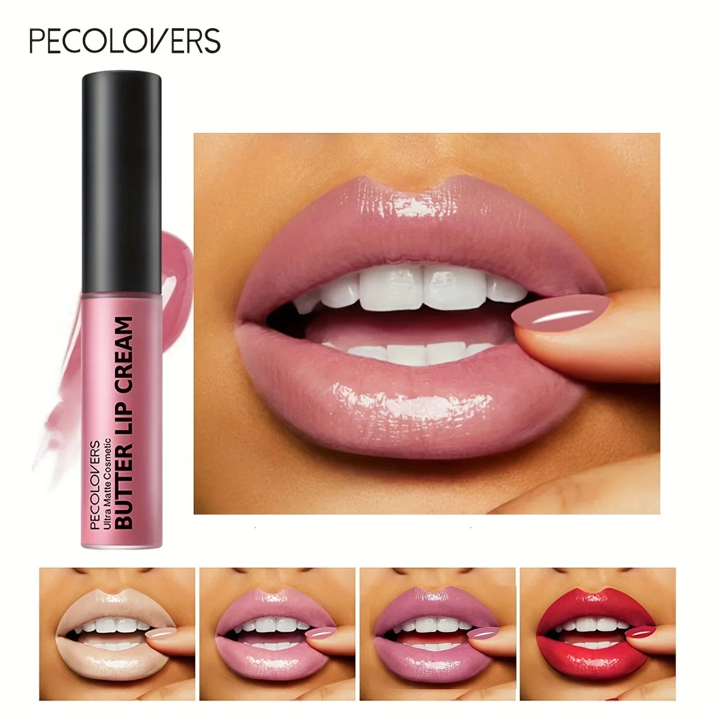 Labial líquido a prueba de agua LuxuryGlow: 21 tonos vibrantes con vitamina E y voluminizador de labios