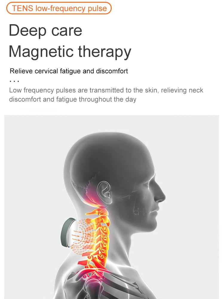 Máquina de masaje cervical LuxuryGlow con 4 unidades de calefacción, protección para cabeza y cuello, respiración, vibración ligera y compresas calientes para la columna cervical.