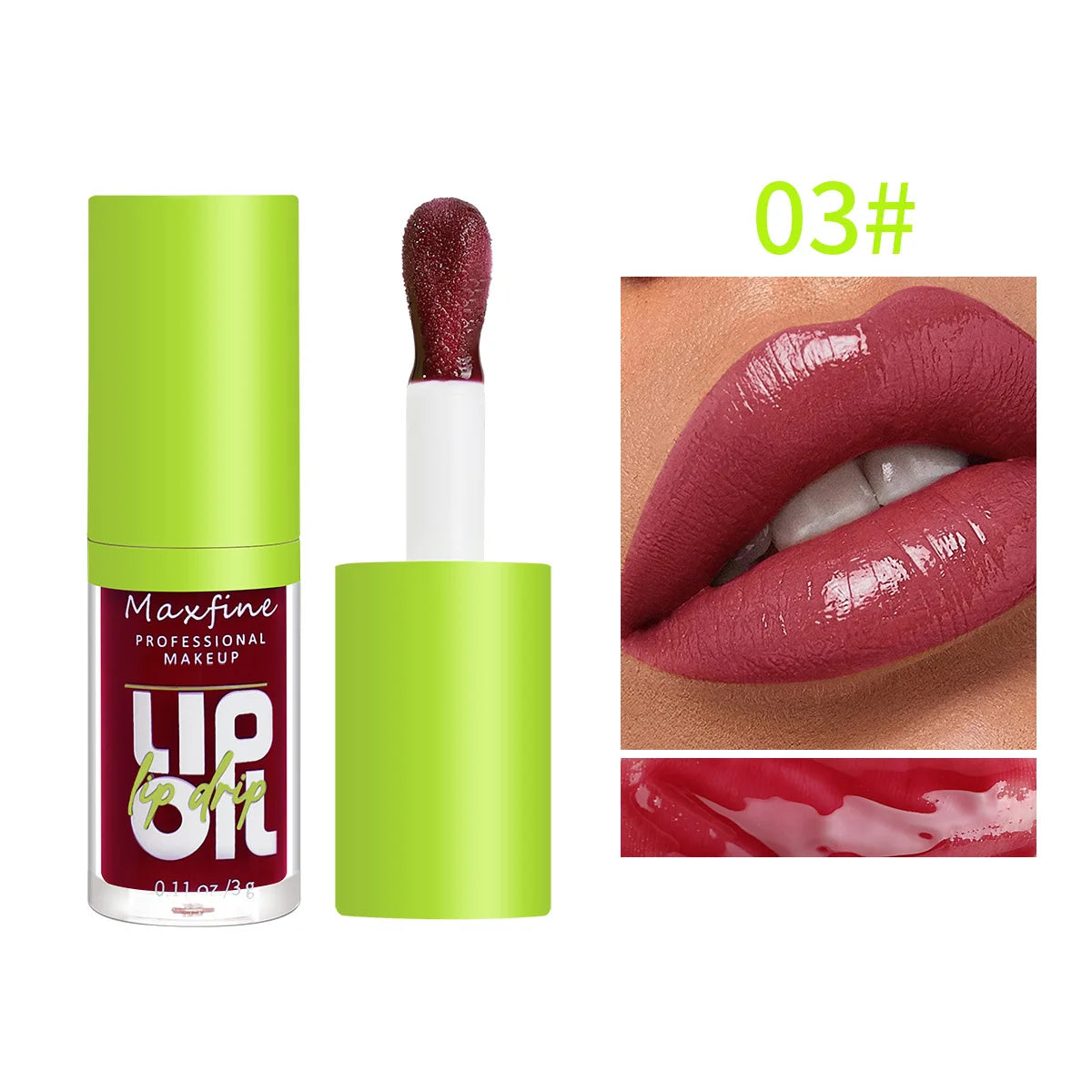 Brillo de labios resistente al agua MAXFINE: brillo hidratante, duradero y antiadherente.