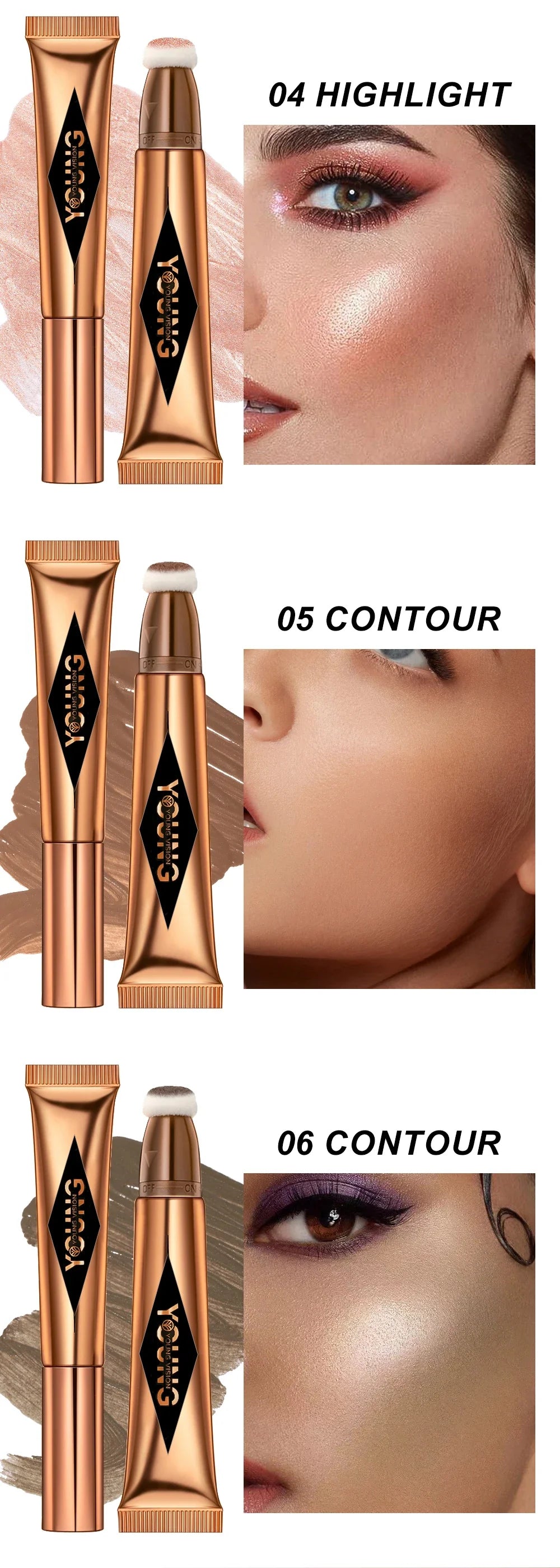 LIDORIA 4-in-1 Liquid Blush Stick – Blush, Contour, Highlight & Eyeshadow