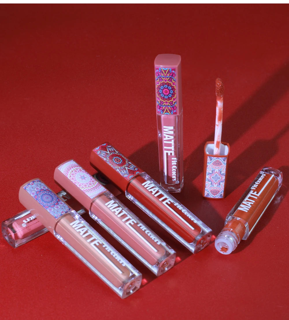 Fit Colors Matte Lip Gloss – Waterproof, Long-Lasting Velvet Lipstick