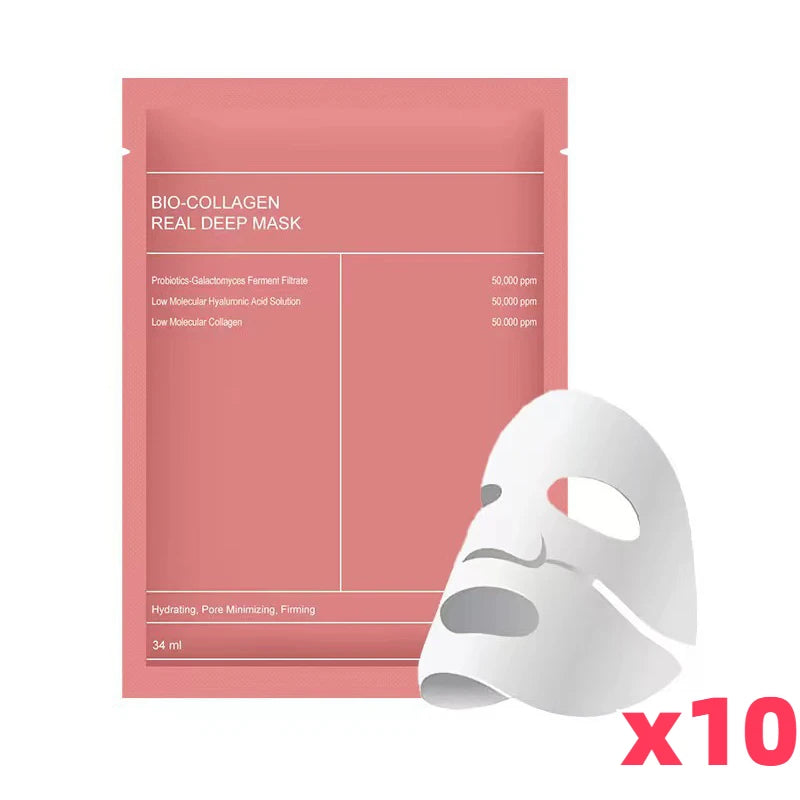 LuxuryGlow Bio Collagen Face Mask – Deep Hydrating & Brightening Overnight Skincare (1/5/10/20 PCS)