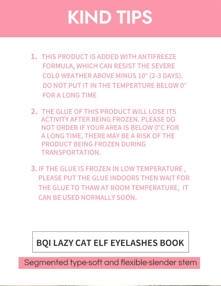 BQI Lazy Cat Elf Eyelash Book – 180pcs DIY Lash Clusters with Glue Set