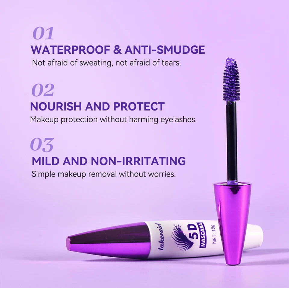 ibcccndc 5D Waterproof Fiber Mascara – Lengthening, Volumizing & Curling