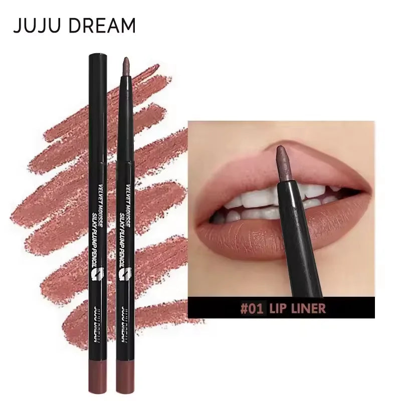 Lápiz delineador de labios mate a prueba de agua LuxuryGlow: 5 tonos duraderos y resistentes a las manchas para un contorno y una definición de labios perfectos.