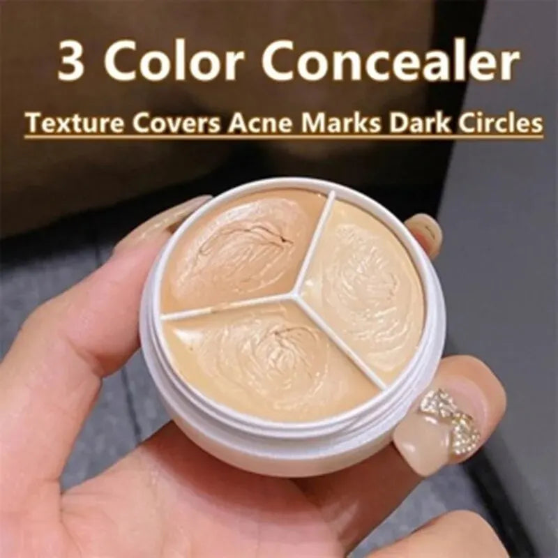 MAFFICK 3-Color Concealer Palette – Dark Circle & Blemish Coverage, Waterproof