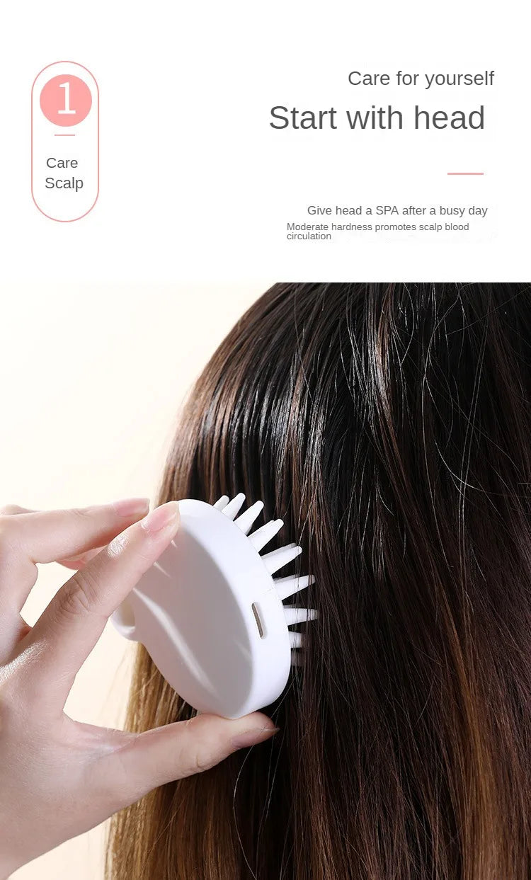 LUNCAY Silicone Scalp Massager Shampoo Brush – Soft Head Scrubber for Thick & Thin Hair