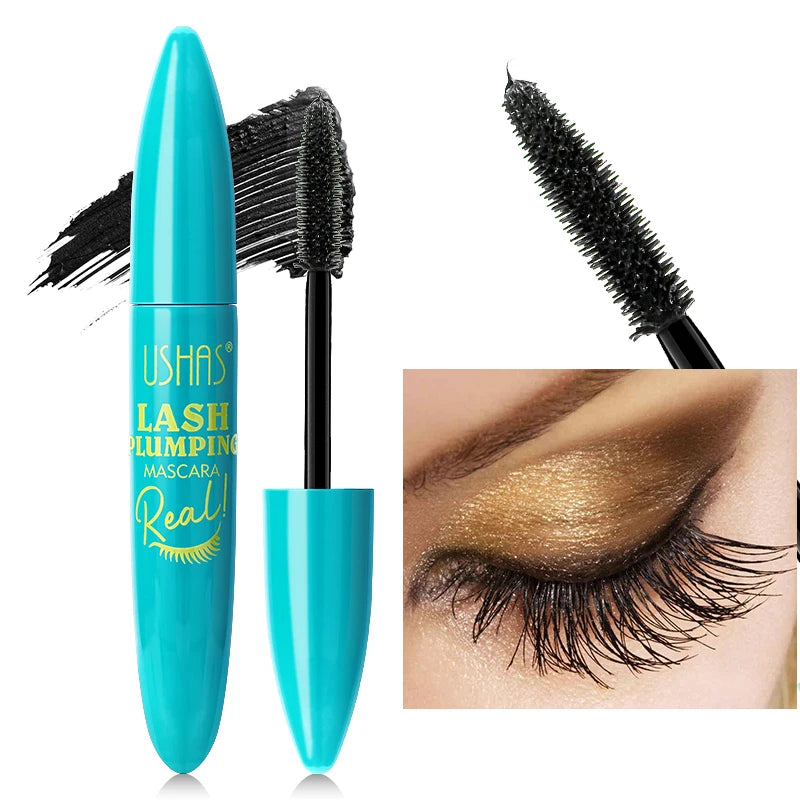 USHAS 4D Ultra Long Lasting Waterproof Mascara – Fiber Lash Extension with 360° Spiral Brush