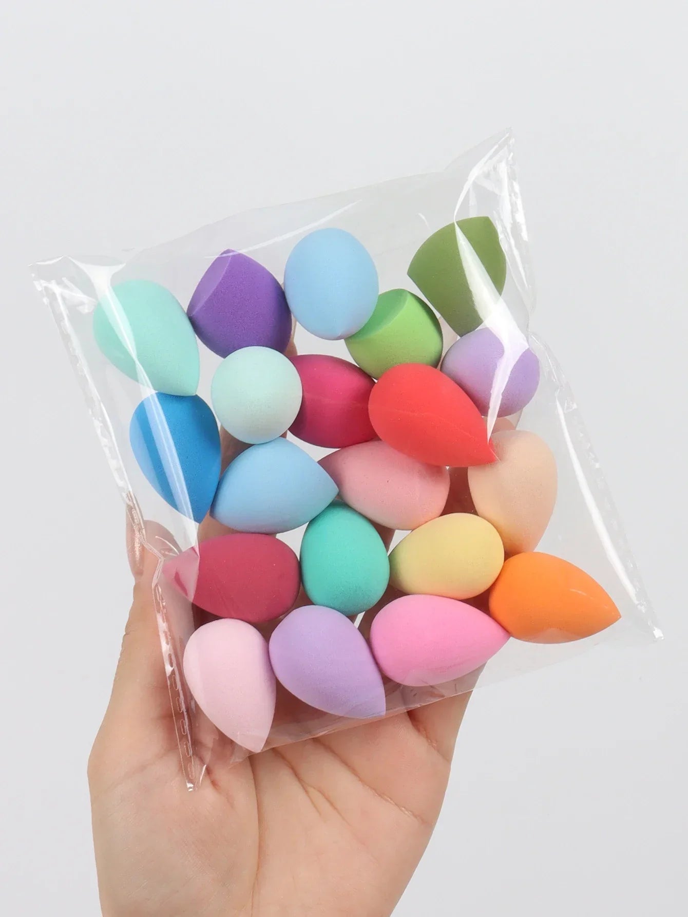 Mini esponjas de maquillaje ZXZZS (paquete de 10, 20, 50 y 100) | Borla multicolor para difuminar bases