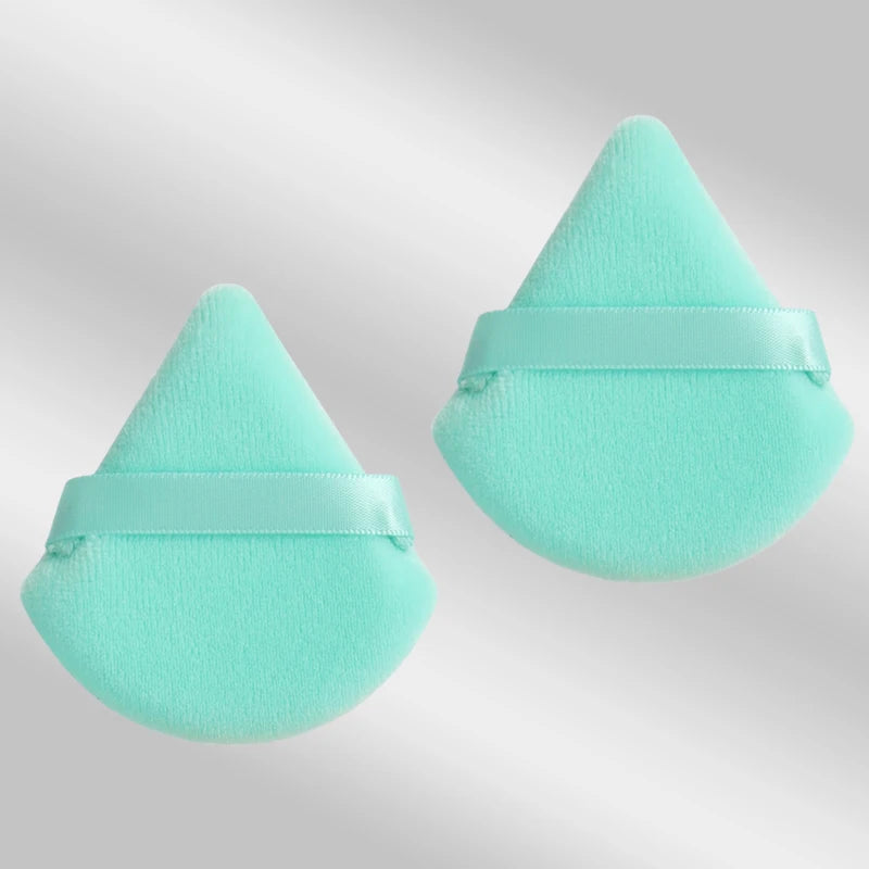 LuxuryGlow 2PCS Triangle Velvet Powder Puff – Soft Reusable Makeup Blender for Flawless Foundation Application