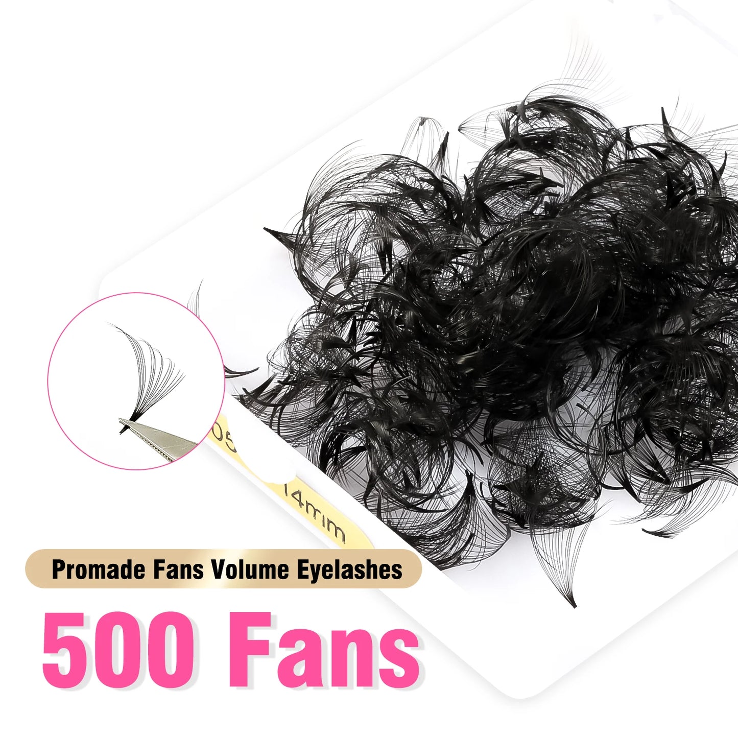 TDANCE Premade Loose Fan Eyelash Extensions – 500 Fans | 5D–16D Russian Volume Lashes C90