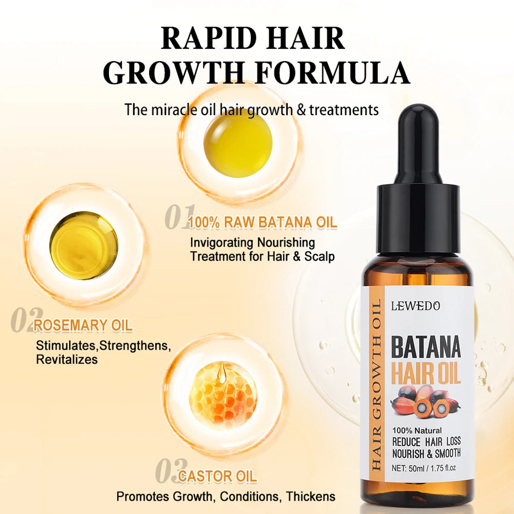 Natural Batana Hair Oil – Anti-Hair Loss & Root Strengthening Treatment (2pcs, 50ml)