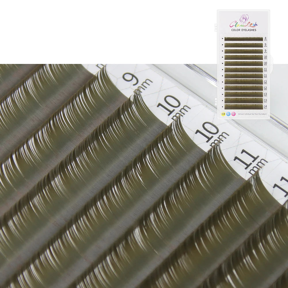 GLAMLASH Morandi Grey Colored Lash Extensions – Natural Individual Eyelashes
