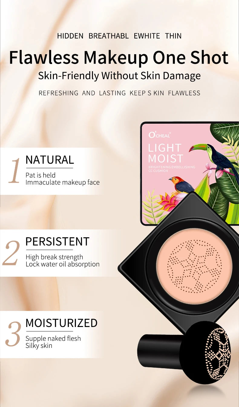 OCHEAL Mushroom Head BB Cream: base correctora resistente al agua, de larga duración y con acabado natural
