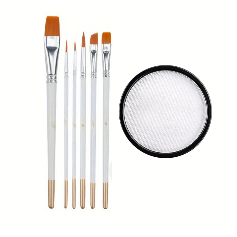 LuxuryGlow 30g Monochromatic Face & Body Paint Kit – Black, White, Red Water-Based Makeup with Brushes for Halloween & Party Looks