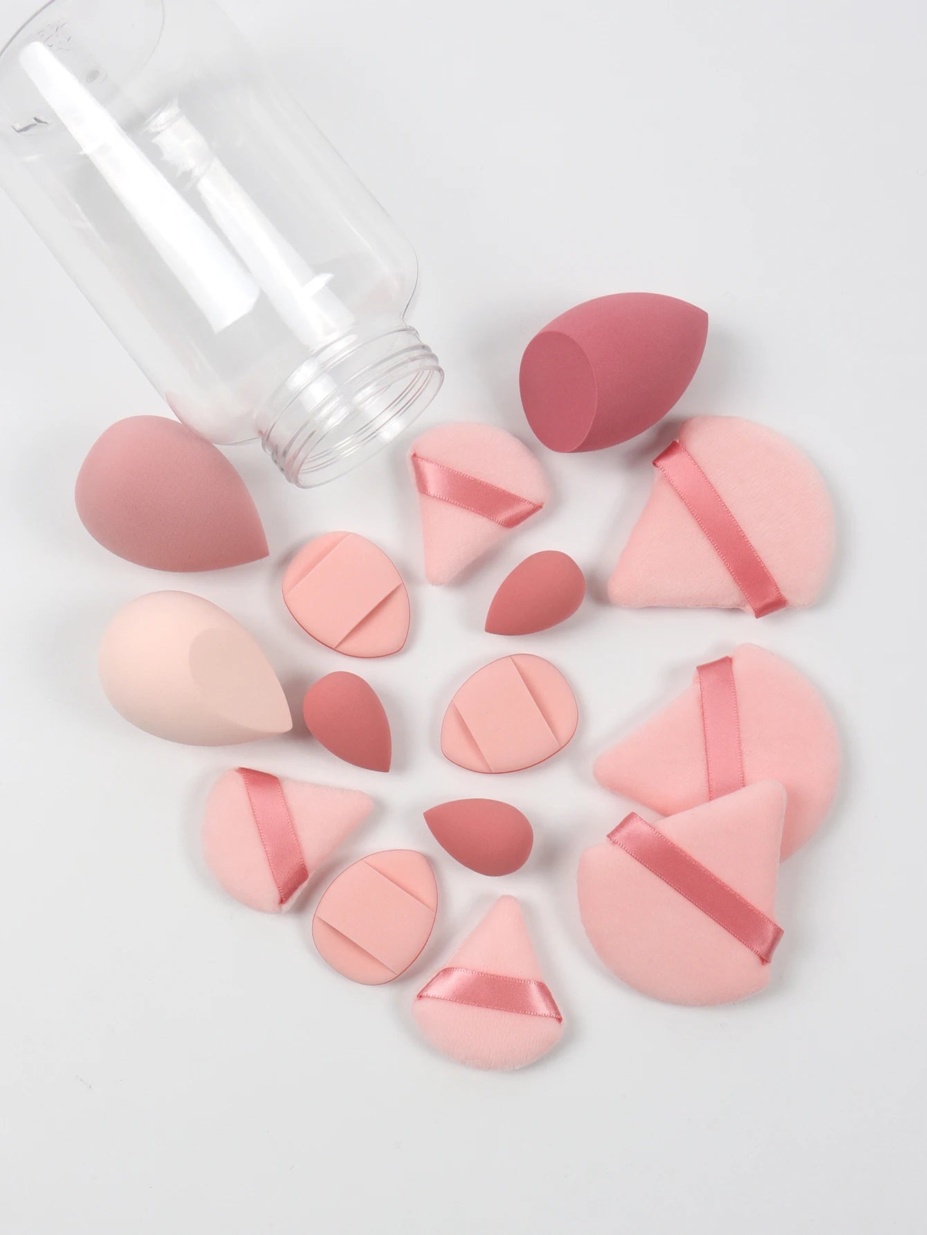 LuxuryGlow All-in-One Makeup Puff Set – 15 Pcs Assorted Beauty Blenders & Powder Puffs