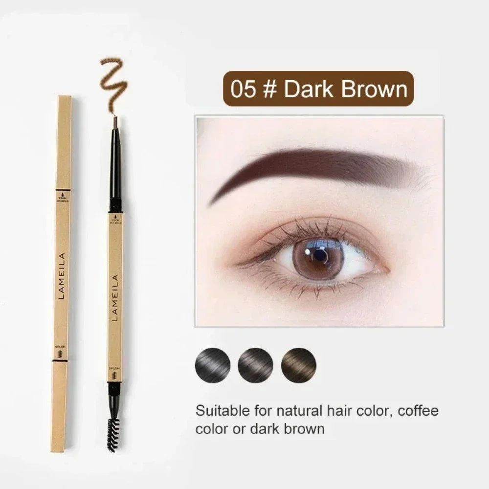 LuxuryGlow 5-Color Double Head Waterproof Eyebrow Pencil with Brush | Long-Lasting & Sweatproof