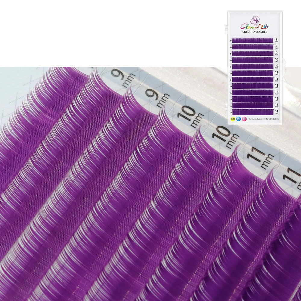 GLAMLASH Morandi Grey Colored Lash Extensions – Natural Individual Eyelashes