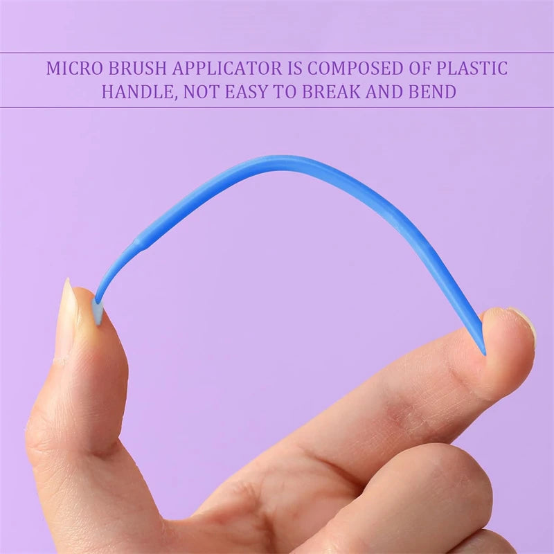 HMQ Beauty 100pcs Disposable Microbrush Applicators – Cotton Swabs for Eyelash Extensions & Beauty Use