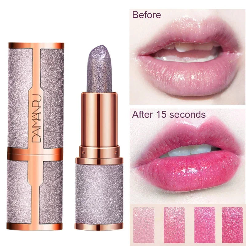 Lápiz labial LuxuryGlow con brillo que cambia de color: mate, hidratante y resistente al agua.