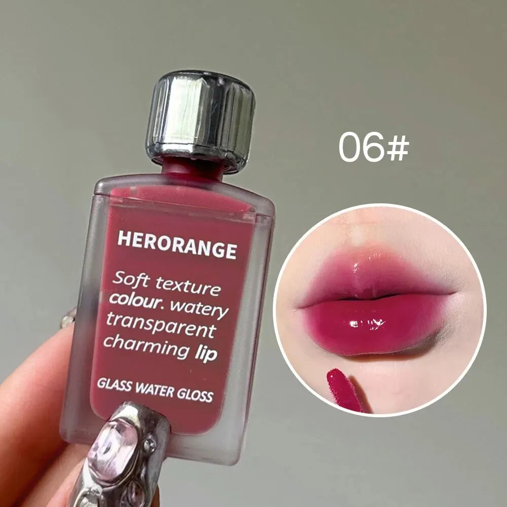 Brillo labial HERORANGE Glass Water | Hidratante, voluminizador y de larga duración