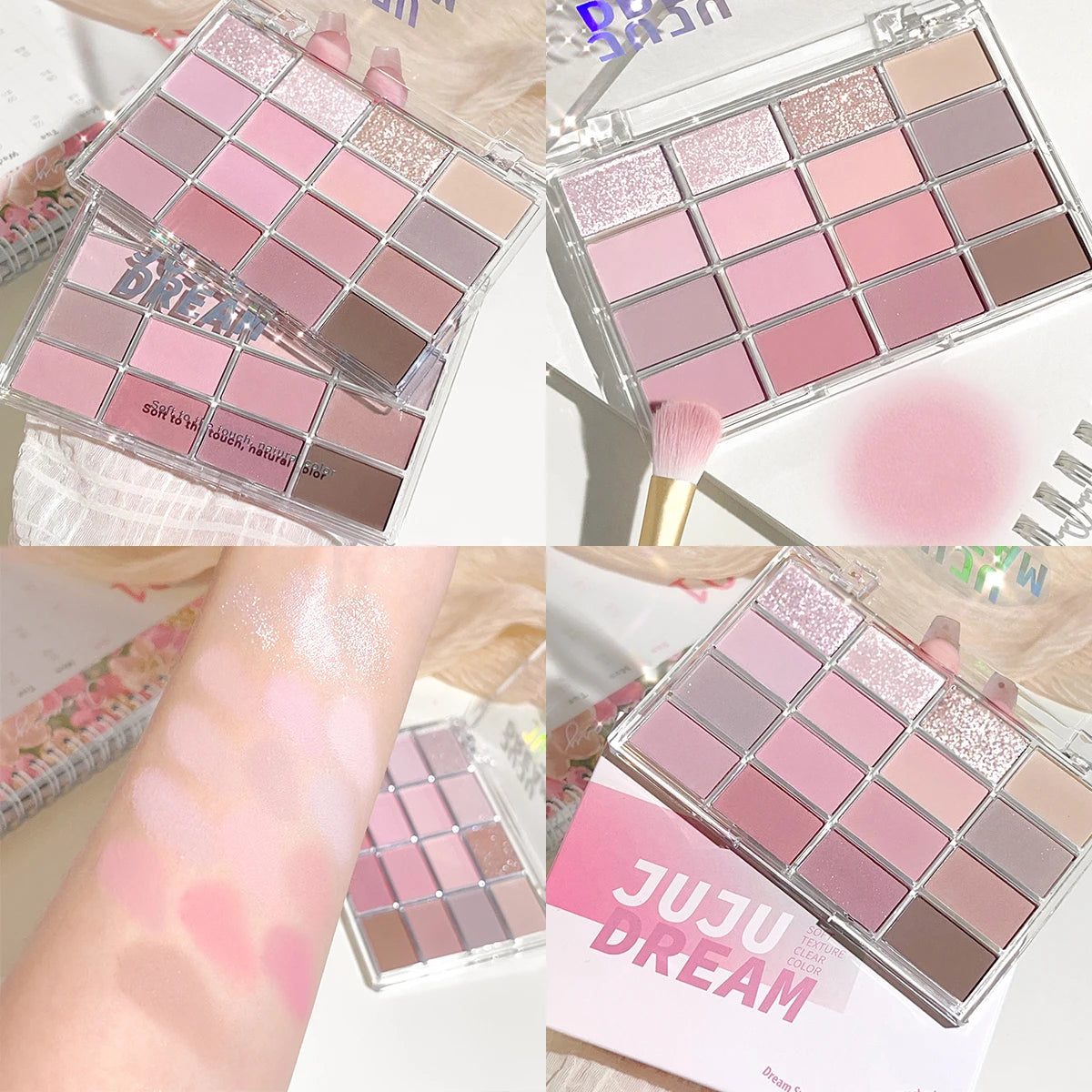 Luxury Glow 16-Color Eyeshadow Palette – Matte & Shimmer Earth Tones, Long-Lasting & Waterproof