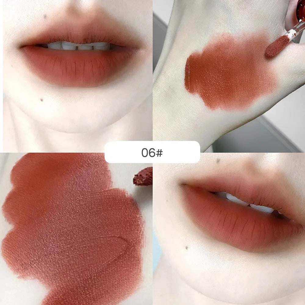 SHAQINUO Velvet Matte Mousse Lip Glaze – Long-Lasting Soft Mist Lipstick