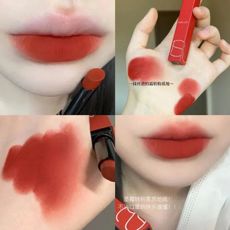 Lápiz labial mate HERORANGE TX010: resistente al agua y al sudor, 2 en 1 para labios y mejillas