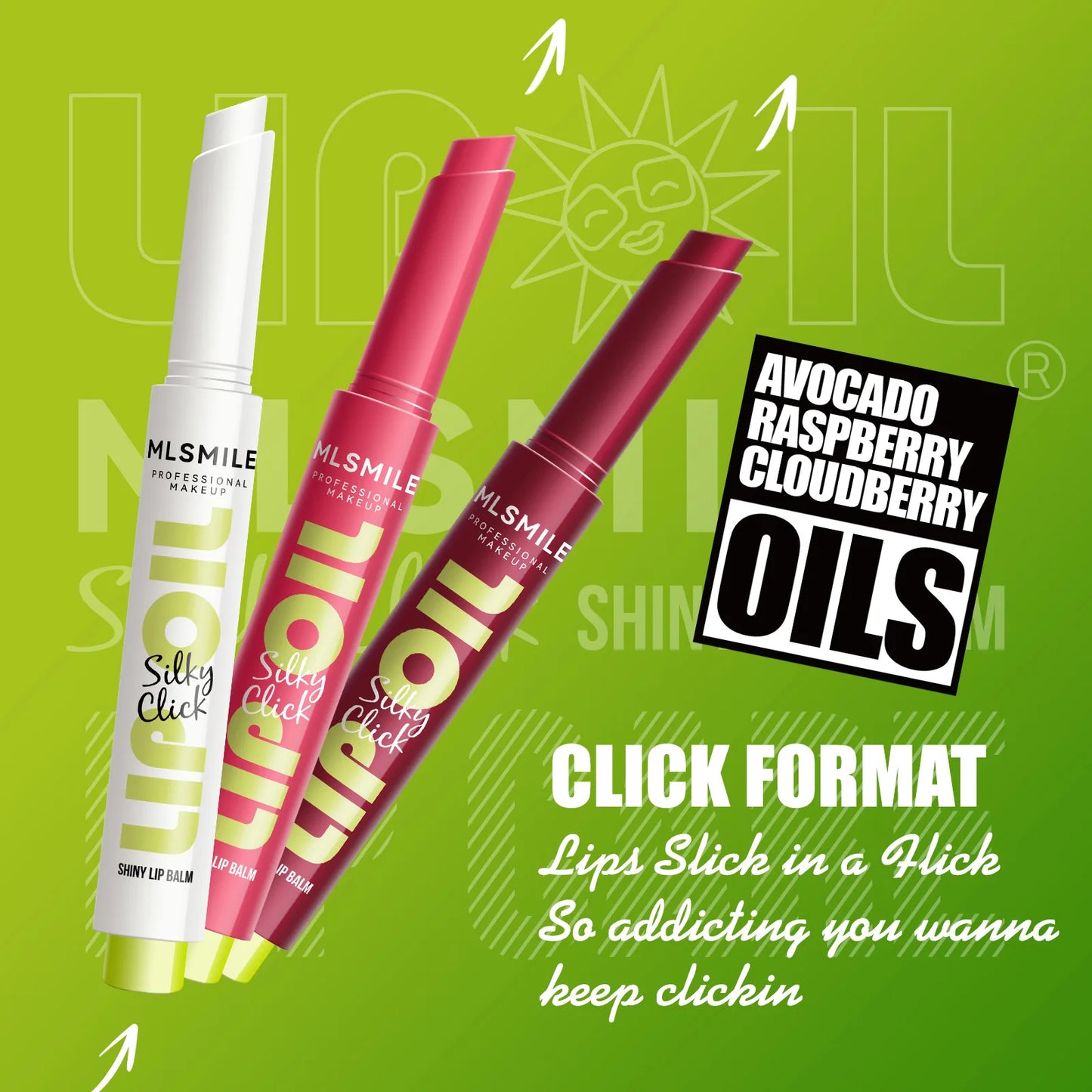 Set de labiales MLSMILE 3 en 1: brillo intenso, hidratante y duradero.
