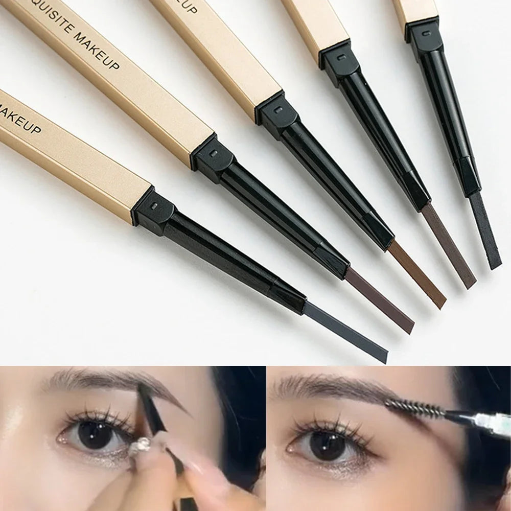LuxuryGlow 5-Color Double Head Waterproof Eyebrow Pencil with Brush | Long-Lasting & Sweatproof