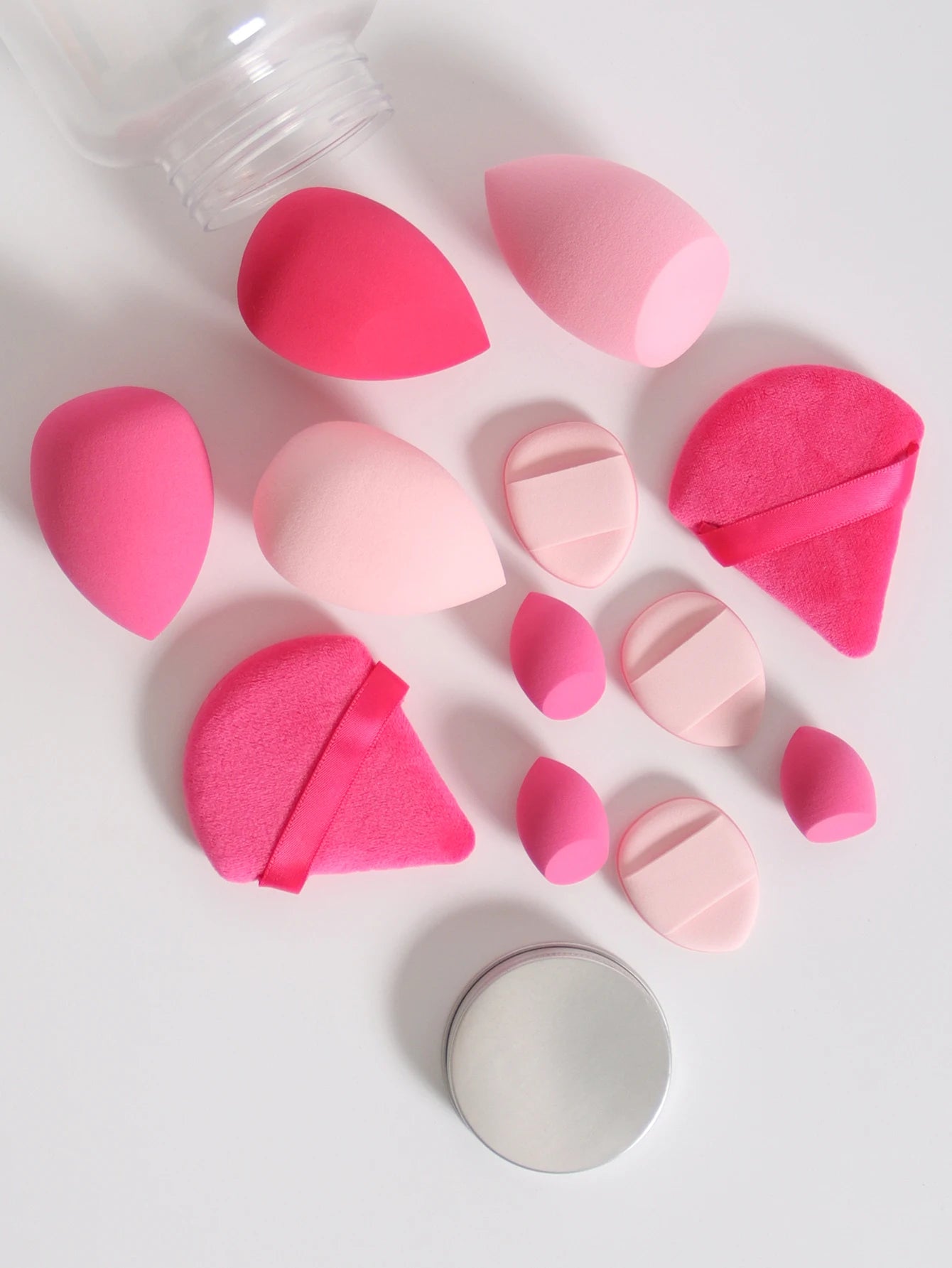 Esponjas de maquillaje de doble uso Luxury Glow, 12 unidades, con frasco de almacenamiento – Sin látex