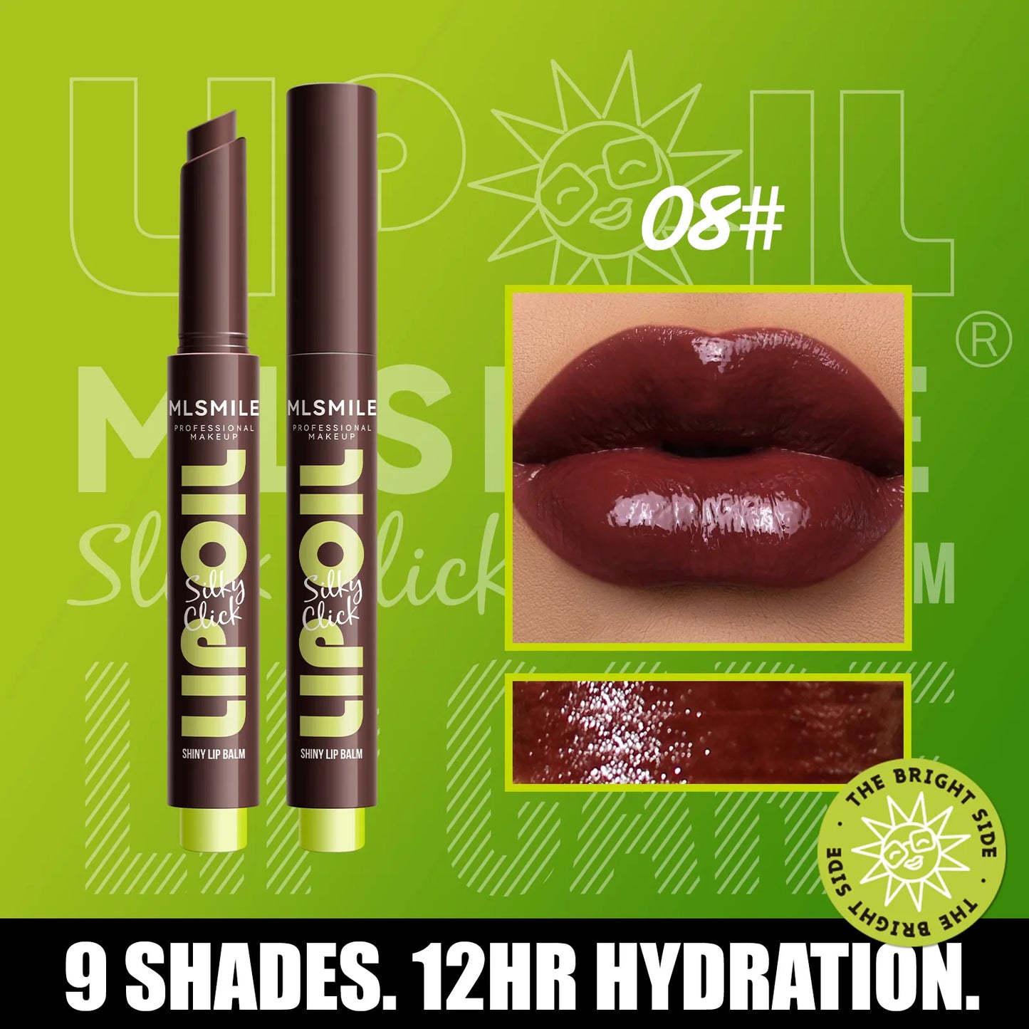 Brillo de labios MLSMILE Click: cuidado labial hidratante y duradero con brillo de espejo