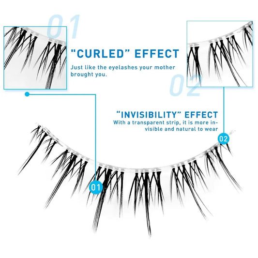 رموش ميدي لاشز، 5 أزواج جاهزة، على شكل مروحة، شكل A/M، مسامير ثلاثية الأبعاد