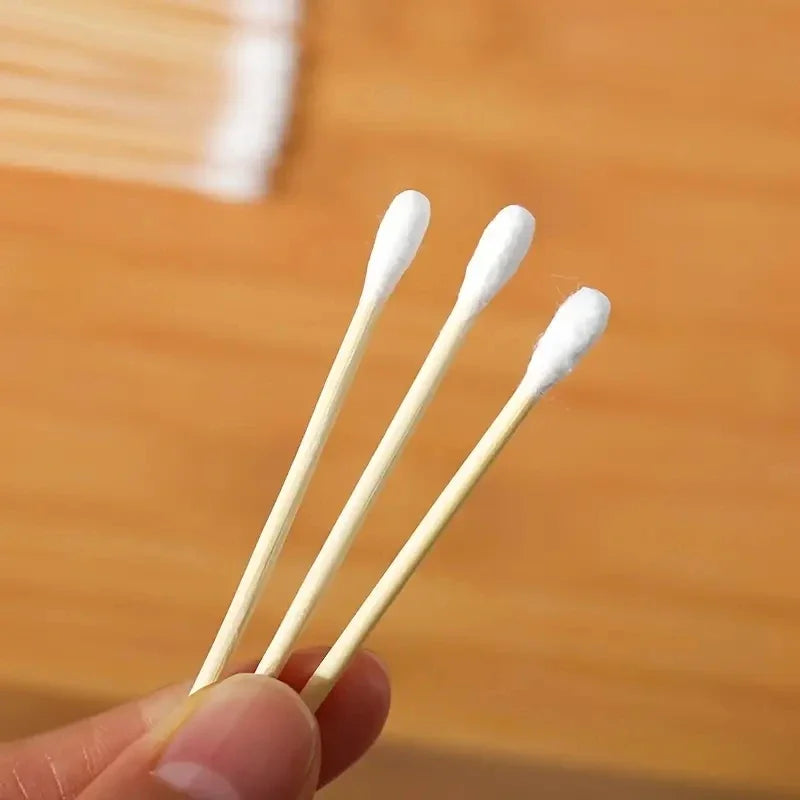 LuxuryGlow 2000PCS Double-Headed Wooden Cotton Swabs | Unscented & Multi-Purpose