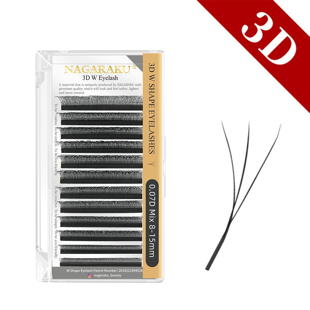 NAGARAKU W Shape مراوح الرموش المصنوعة مسبقًا - 3D / 4D / 5D / 6D Auto Bloom