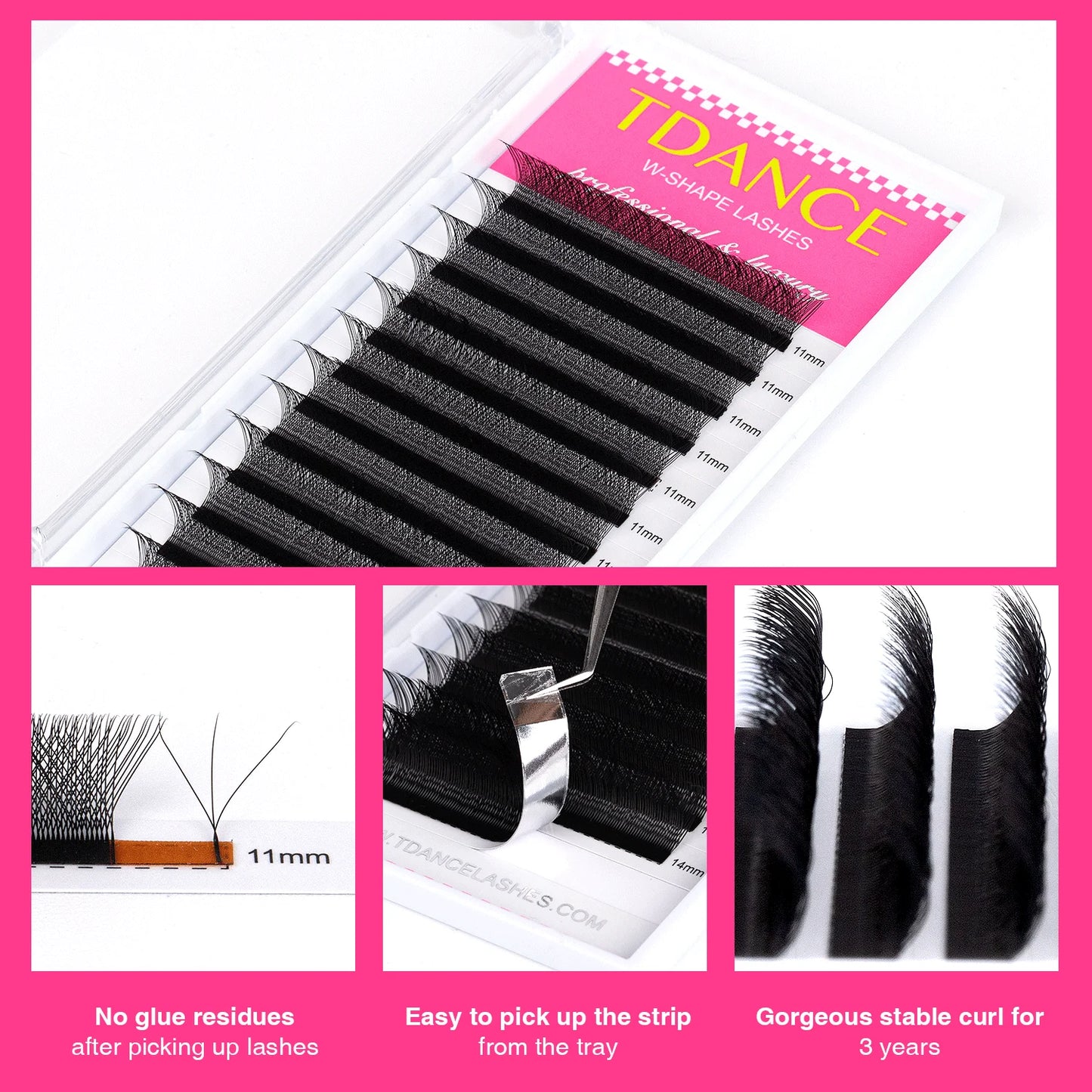 TDANCE 3D–6D Premade W Style Blooming Lash Fans | Faux Mink Volume Eyelash Extensions C90