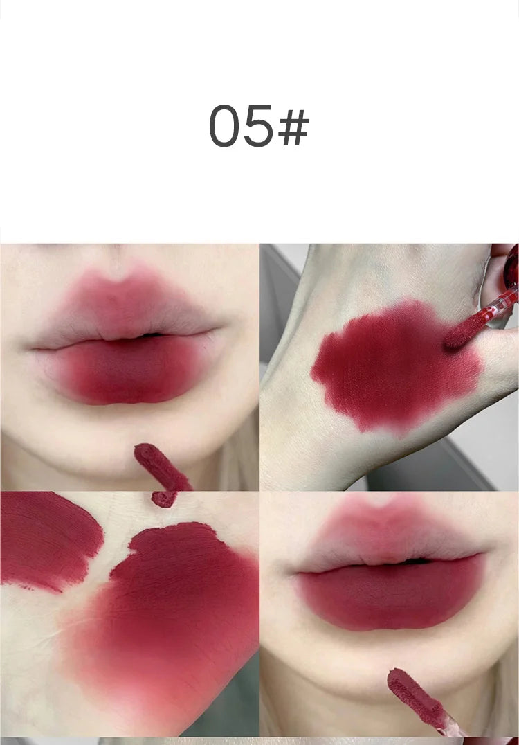 SHAQINUO Velvet Matte Mousse Lip Glaze – Long-Lasting Soft Mist Lipstick