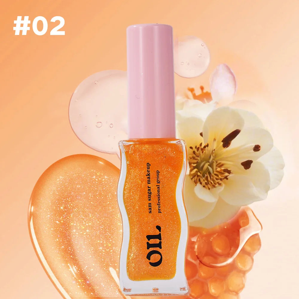 Aceite labial LuxuryGlow Fruit Honey: brillo labial con color, hidratante, voluminizador y resistente al agua.